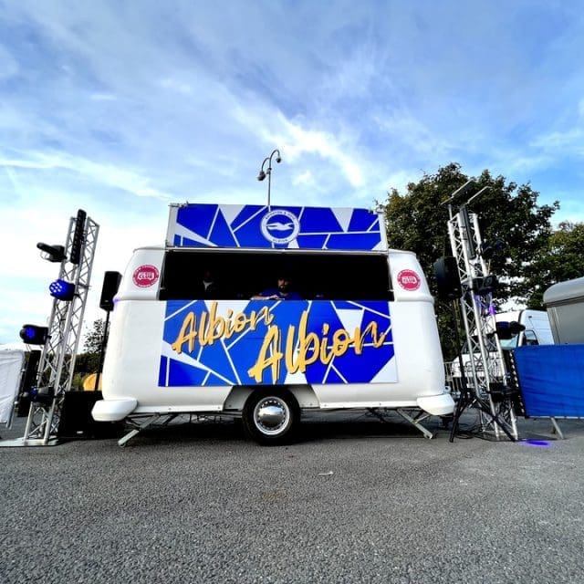 DJ VW DJ booth Amex stadium brighton hove albion football club